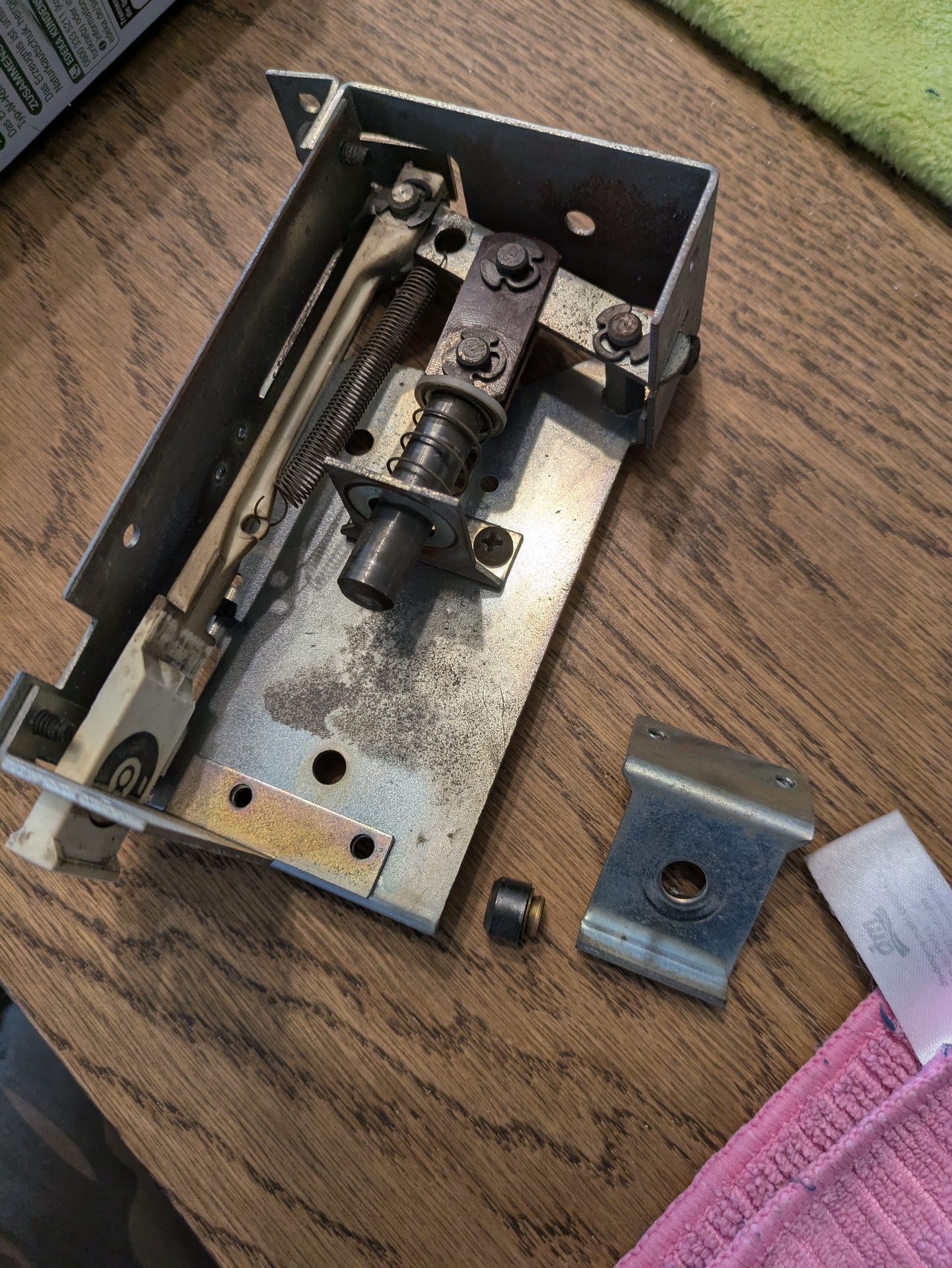 The single drop target bank before cleaning and re-galvanizing