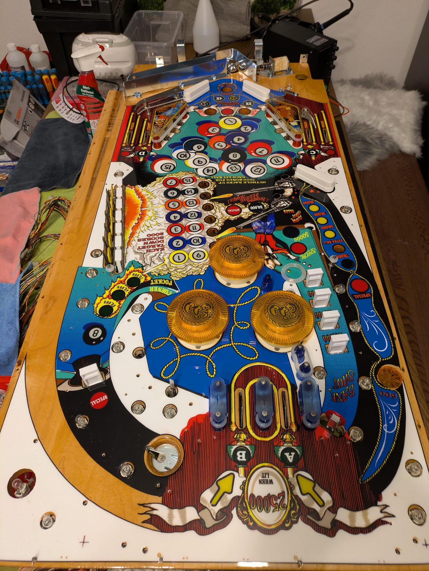 Partially assembled playfield
