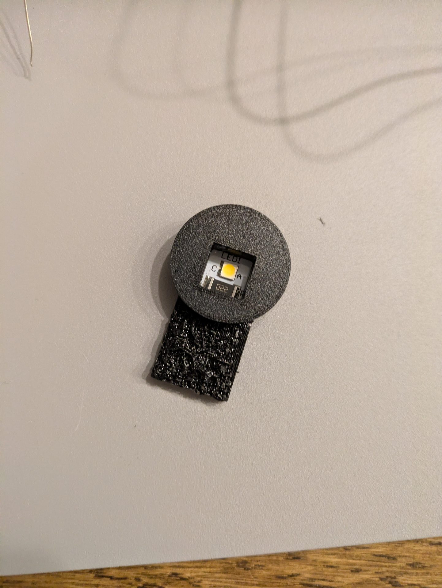 3D print with LEDs, third view