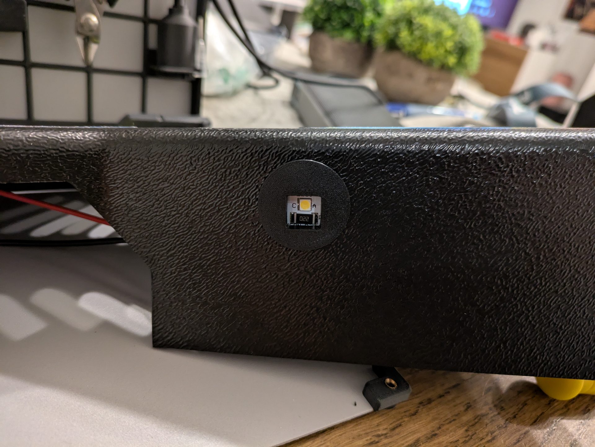Holder mounted, outside view