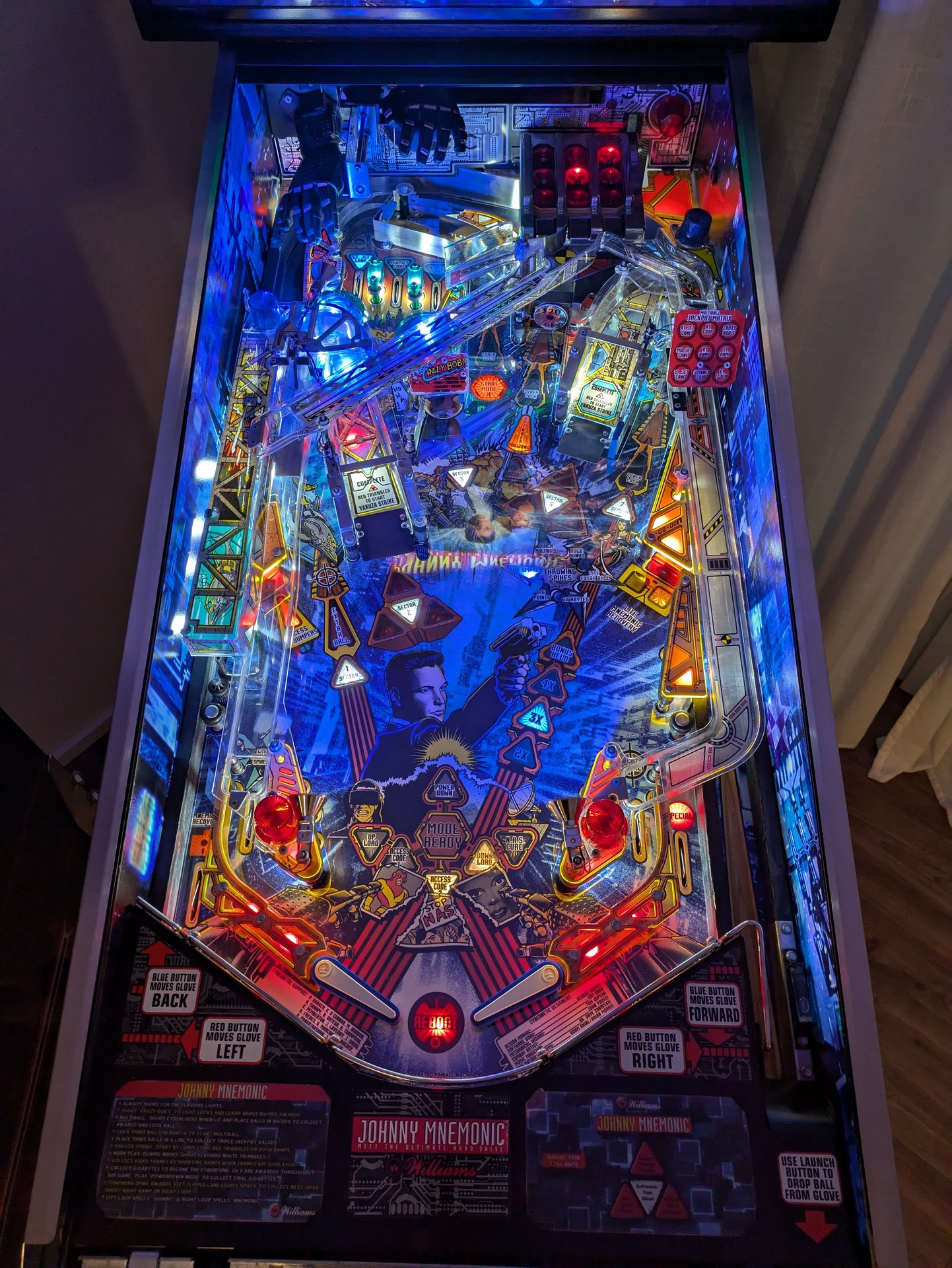 Detail: Playfield inserts after LED conversion